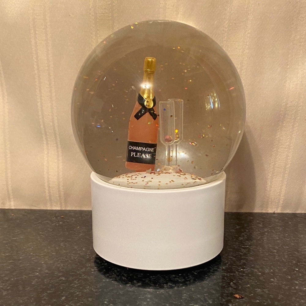 Champagne Themed Snow Globe